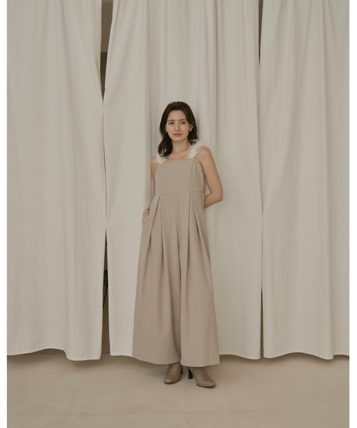 NOTRE emor（ノートルエモア） ワンピース shoulder fur all in one 