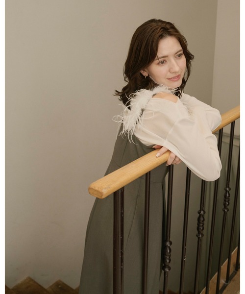 NOTRE emor（ノートルエモア） ワンピース shoulder fur all in one 