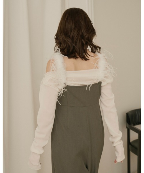 NOTRE emor（ノートルエモア） ワンピース shoulder fur all in one 
