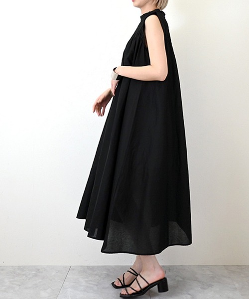 「STYLEBLOCK」 ノースリーブワンピース M カーキ レディース_画像6