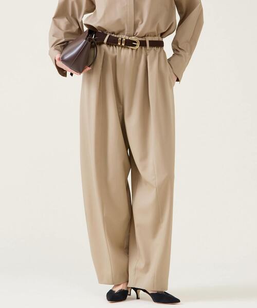 パンツ 梳毛ギャババレルパンツ レディース