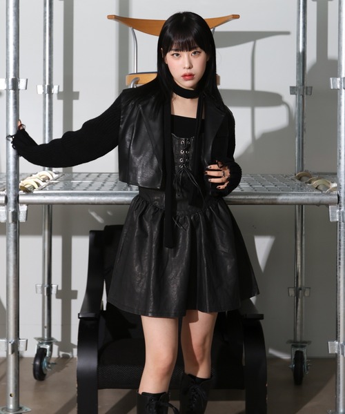 「FOLLOWIN」 キャミソールワンピース FREE ブラウン レディース_画像3