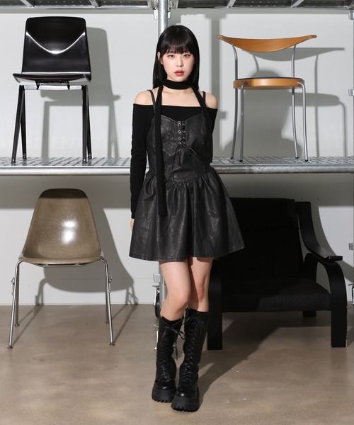 「FOLLOWIN」 キャミソールワンピース FREE ブラウン レディース_画像5