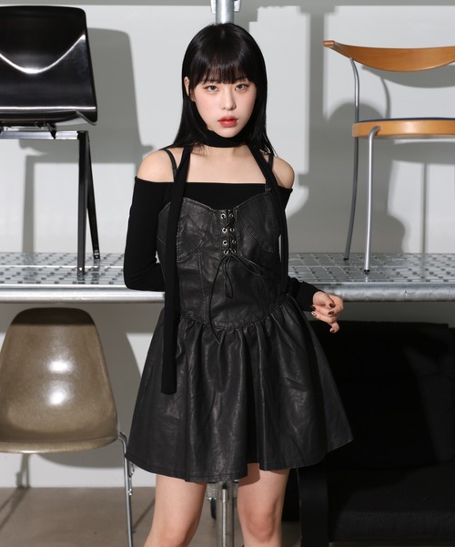 「FOLLOWIN」 キャミソールワンピース FREE ブラウン レディース_画像8