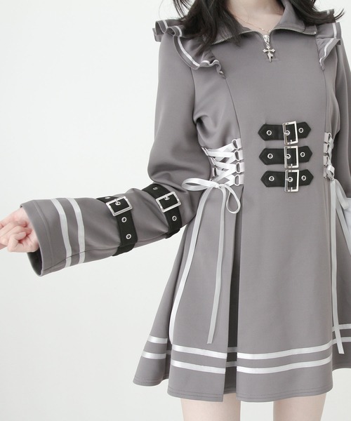 DearMyLove ワンピース 十字架アームバンドサイドレースアップフリル