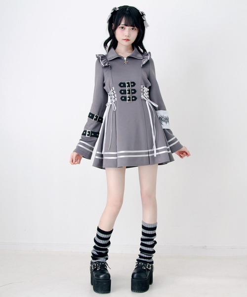 DearMyLove ワンピース 十字架アームバンドサイドレースアップフリル