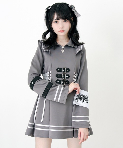 DearMyLove ワンピース 十字架アームバンドサイドレースアップフリル