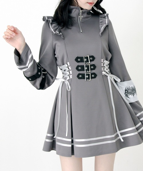 DearMyLove ワンピース 十字架アームバンドサイドレースアップフリル