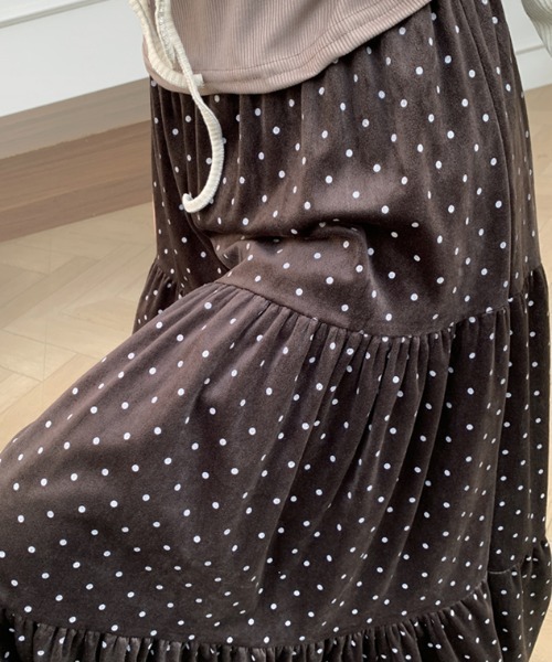 emi+ スカート ドット柄スエードティアードスカート : ZOZOTOWN Yahoo