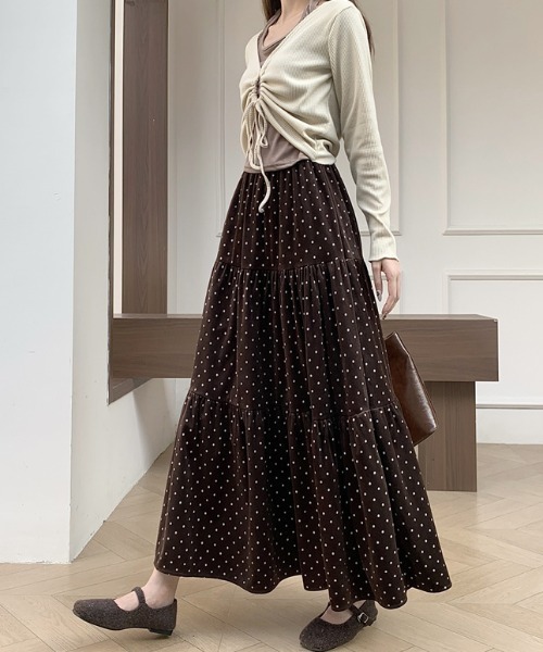 emi+ スカート ドット柄スエードティアードスカート : ZOZOTOWN Yahoo