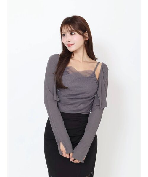 EATME（イートミー） tシャツ チュールドッキングキャミリブTOPセット 