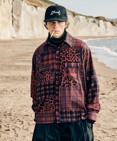 glamb（グラム） シャツ Patchwork Print Shirt / パッチワーク