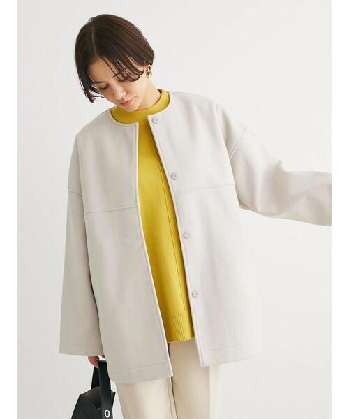 「Green Parks」 「chocol raffine robe」ノーカラーコート FREE ブルー レディース_画像6