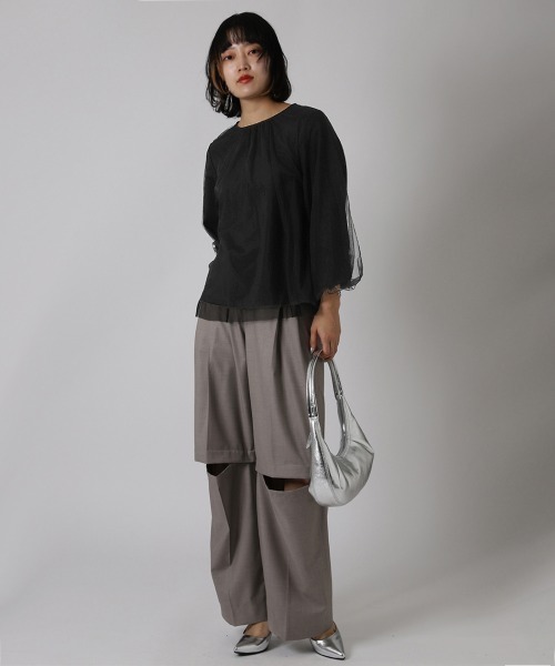 「ketty cherie」 半袖ブラウス M ブラック レディース_画像6