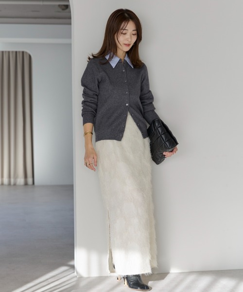 sakishimatokyo カーディガン 異素材切替シャツドッキングニット
