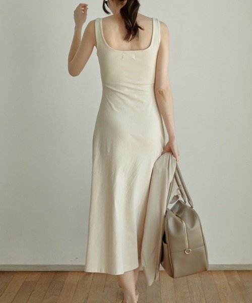 「ACYM」 ノースリーブワンピース FREE ベージュ レディース_画像3