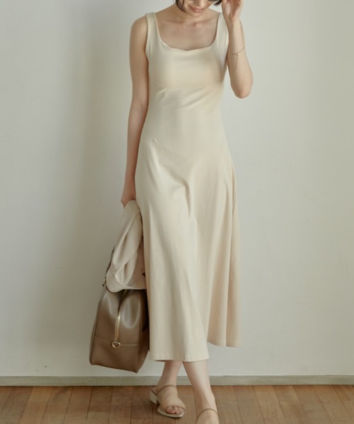 「ACYM」 ノースリーブワンピース FREE ベージュ レディース_画像5
