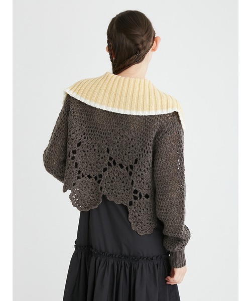 「FURFUR」 ニットカーディガン FREE ブルー レディース_画像5