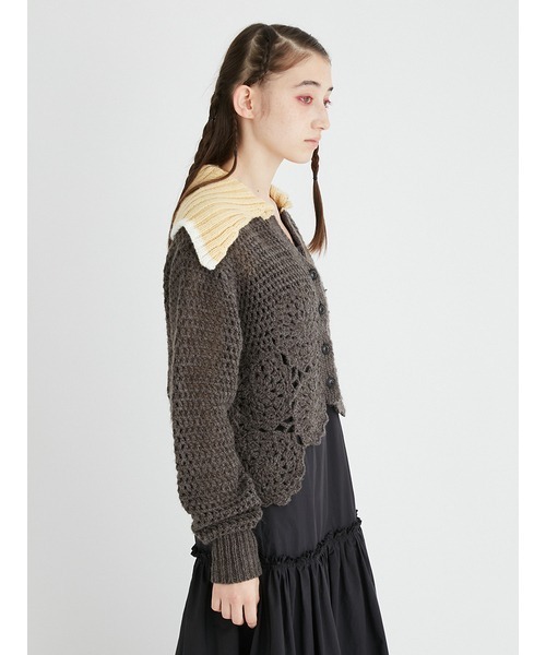 「FURFUR」 ニットカーディガン FREE ブルー レディース_画像6