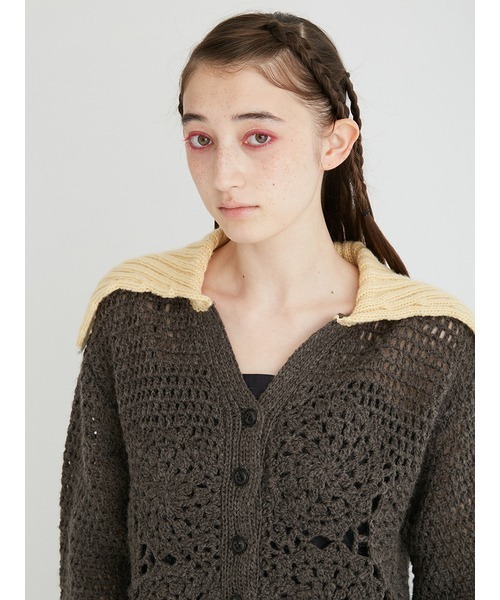 「FURFUR」 ニットカーディガン FREE ブルー レディース_画像7