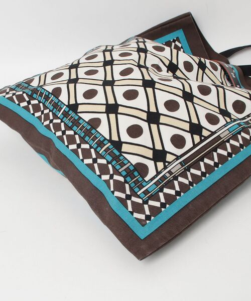 「MARNI」 MARNI MARKET バンダナ トートバッグ - ブラウン レディース_画像3