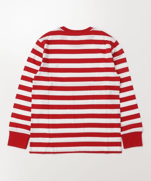 tシャツ ストライプド コットン ロングスリーブ Tシャツ キッズ 子供服 男の子の画像
