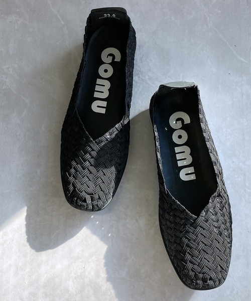 Gomu 56（ゴムゴム） パンプス 洗える スクエアトゥ 軽量 フラット