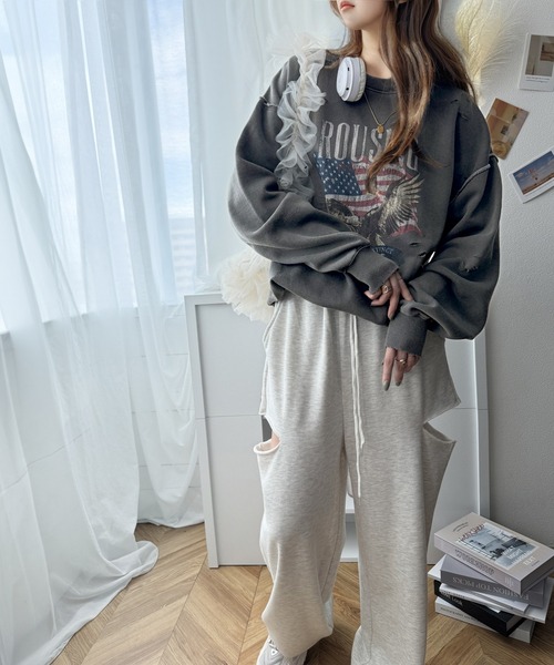 [Java] тренировочный cut and sewn SMALL серый женский 