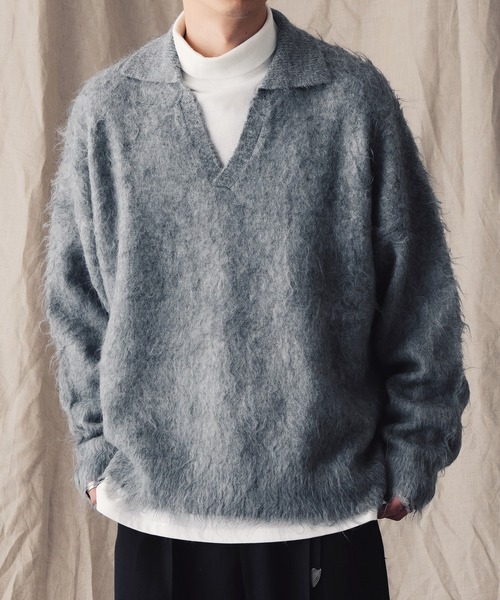 「epnok」 長袖ニット LARGE ブルー メンズ_画像8