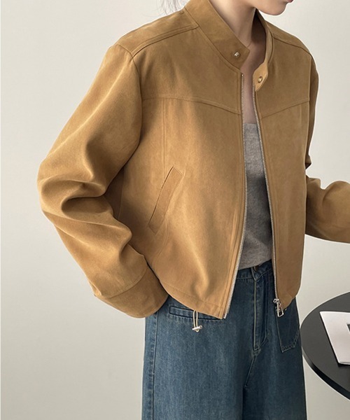 レザージャケット ライダース ノーカラーライダースジャケット