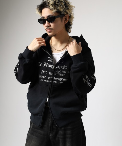 BIKE STAR（バイクスター） パーカー RESHAM スプレー加工ジップ