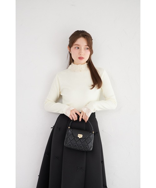 トッコクローゼット スカラッププチハイネックリブニットトップス サックス tocco closet（トッコ クローゼット） ニット セーター 「ZOZO限定