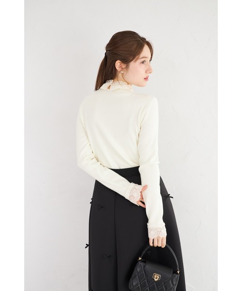 トッコクローゼット スカラッププチハイネックリブニットトップス サックス tocco closet（トッコ クローゼット） ニット セーター 「ZOZO限定