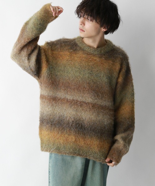 「RAGEBLUE」 長袖ニット MEDIUM ブラック系その他 メンズ_画像3