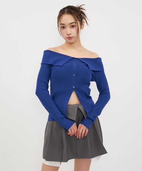 「SPIRALGIRL」 長袖ニット FREE ブルー レディース_画像2