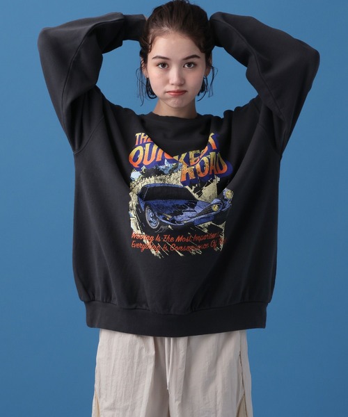 「PBLIM」 スウェットカットソー LARGE ネイビー レディース_画像5