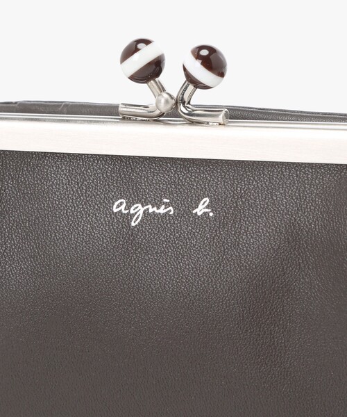 agnes b.（アニエスベー） 財布 レザー がま口 ミニ ウォレット ”Irene