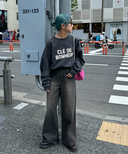 「CIAOPANIC TYPY」 スウェットカットソー LARGE チャコールグレー レディース_画像4