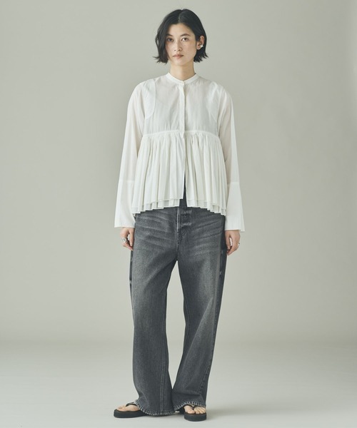 Curensology（カレンソロジー） ブラウス シャツ /レイヤードギャザー