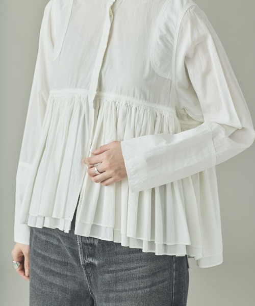 Curensology（カレンソロジー） ブラウス シャツ /レイヤードギャザー