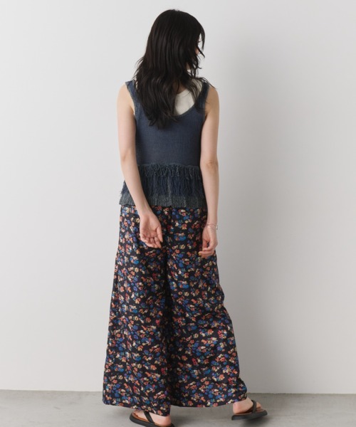 美品　STYLIST フリンジデザイン ベスト ジレ ネイビー Unitage（ユニテージ） ベスト ジレ フリンジデザインニットビスチェ