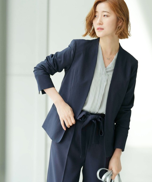 「GeeRA」 「sucre」セットアップ 13号 ネイビー レディース_画像6