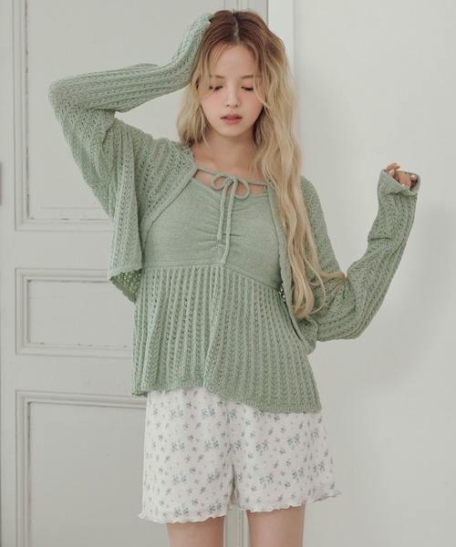 パジャマ ルームウェア 「SET ITEM」cup in bustier setup /カップ付き