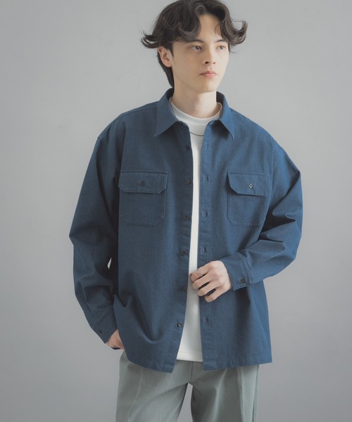 おまとめ シャツ２点 楽天市場】作業服 鳳皇 立衿シャツ 3700 メンズ オールシーズン用 作業
