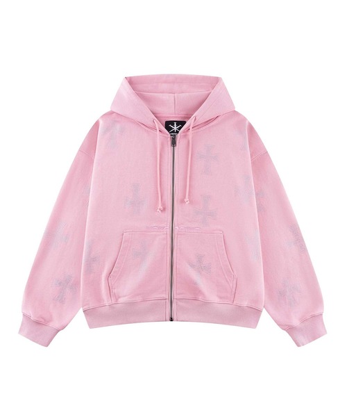 UNKNOWN LONDON（アンノウンロンドン） パーカー ジップフーディ｜Pink
