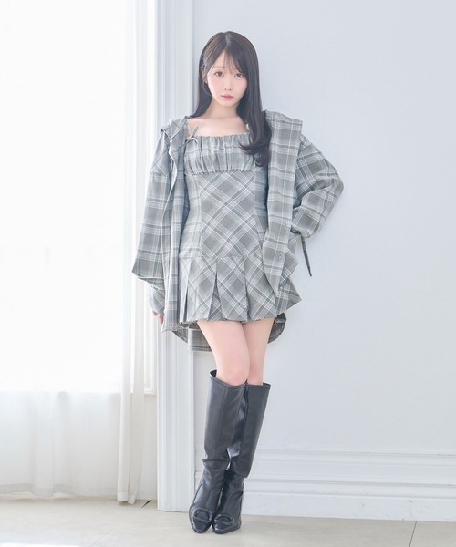 Rose Muse（ロゼミューズ） ワンピース Check cami mini one piece