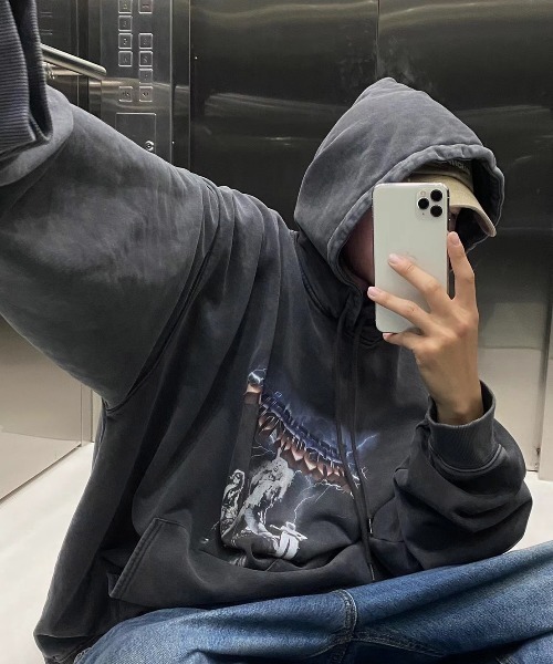 「MASONPRINCE」 プルオーバーパーカー L ダークグレー メンズの画像