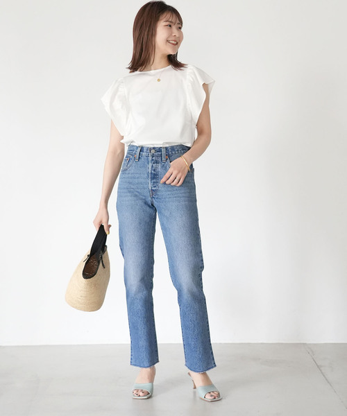 「SLOBE IENA」 デニムパンツ 23cm ブルー レディースの画像