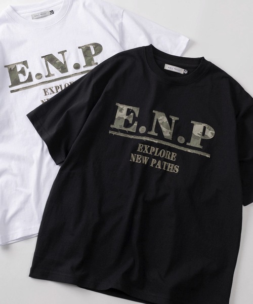 tシャツ 「84」レオパード柄/カモフラ柄/ドット柄 総柄アップリケロゴ