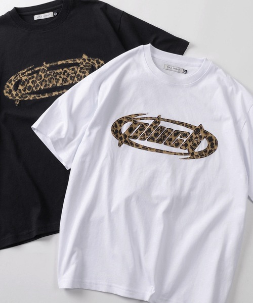 tシャツ 「84」レオパード柄/カモフラ柄/ドット柄 総柄アップリケロゴ